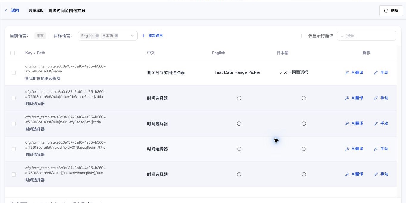 翻译编辑器和保存后进度